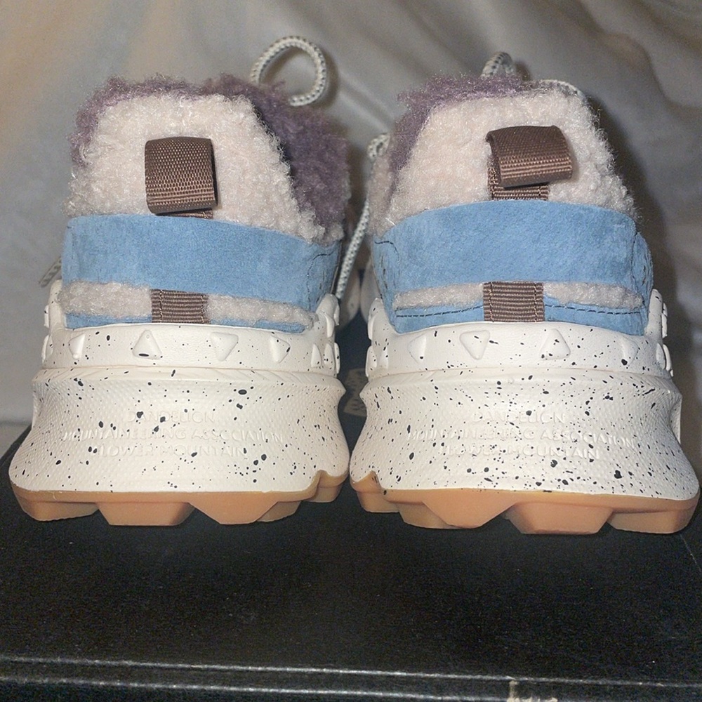 Flower Mountain KOTETSU Shearling and Suede Sneakers in Dove  grey-Beige - Picture 11 of 16